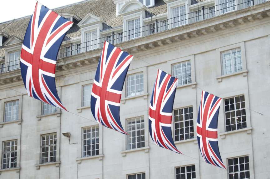 Picture showing flags of the United Kingdom